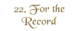 Chapter 22: For the Record
