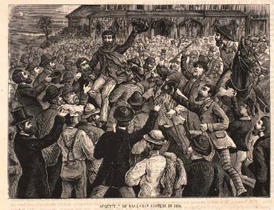 Acquittal of Ballarat rioters in 1855